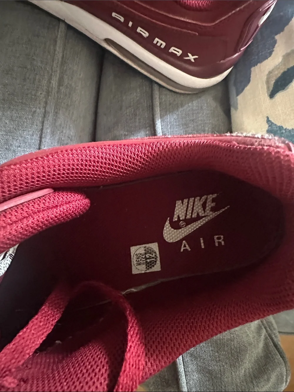 Nike Men’s Air Max Sneakers in Burgundy Red SZ 12